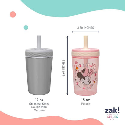 Zak Designs Disney Minnie Mouse Kelso Toddler Cups For Travel or At Home, 15oz 2-Pack Durable Plastic Sippy Cups With Leak-Proof Design is Perfect For Kids (Minnie Mouse) - Image 8