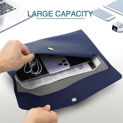 FYY File Folder, PU Leather A4 Document Holder File Organizer Filing Envelope - Image 2