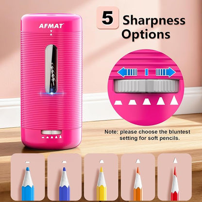 AFMAT Electric Pencil Sharpener, Fully Automatic Pencil Sharpener, Auto in & Out - Image 5