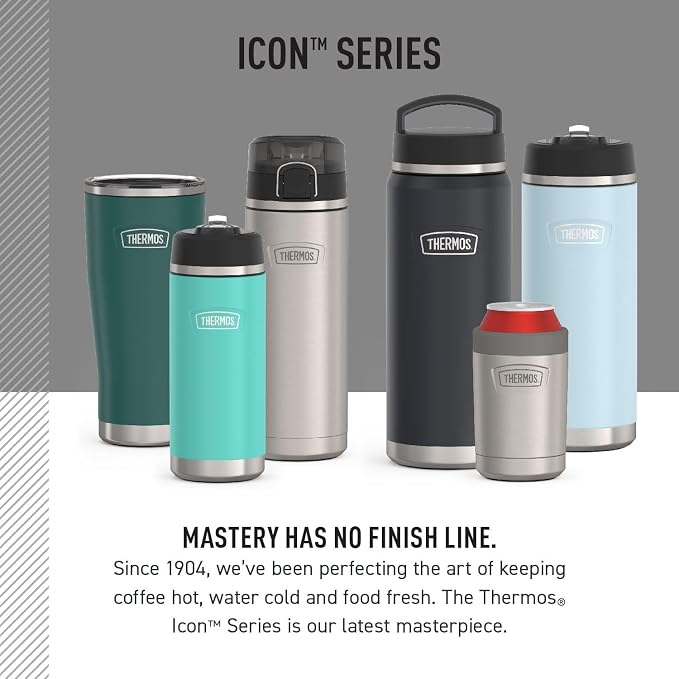 THERMOS ICON SERIES, Stainless Steel Tumbler with Slide Lock, 18 Ounce, Melon - Image 6
