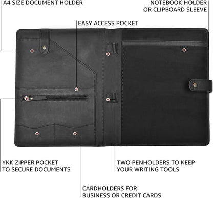 Leather Village Leather Portfolio Organizer - Image 3