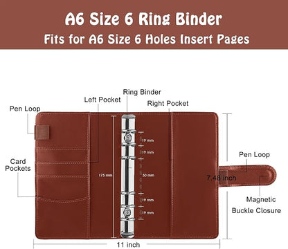 Antner A6 Binder 6 Ring Refillable Notebook Budget Planner - Image 2