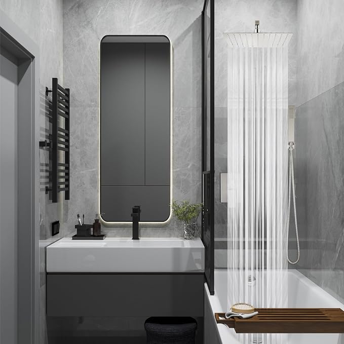 Midanya Shower Faucet Set,Wall Mount Shower System with Square Rain Shower Head and Hand Sprayer, Rough-in Valve Body and Trim Kit Included,12 Inch,Brushed Nickel - Image 2