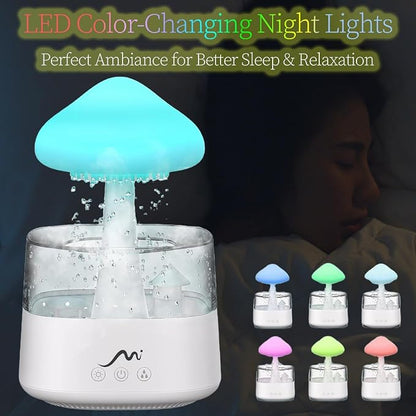 Rain Cloud Humidifier for Bedroom with Remote Control, Built-in Sound Speaker, Aromatherapy Water Drip Diffuser, LED Night Light & Raindrop Sounds for Sleep and Relaxation - Image 4