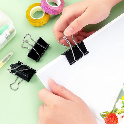 ZZTX Large Binder Clips Paper Clamps Clips Black, 1.6 Inches, 12 Pack - Image 7
