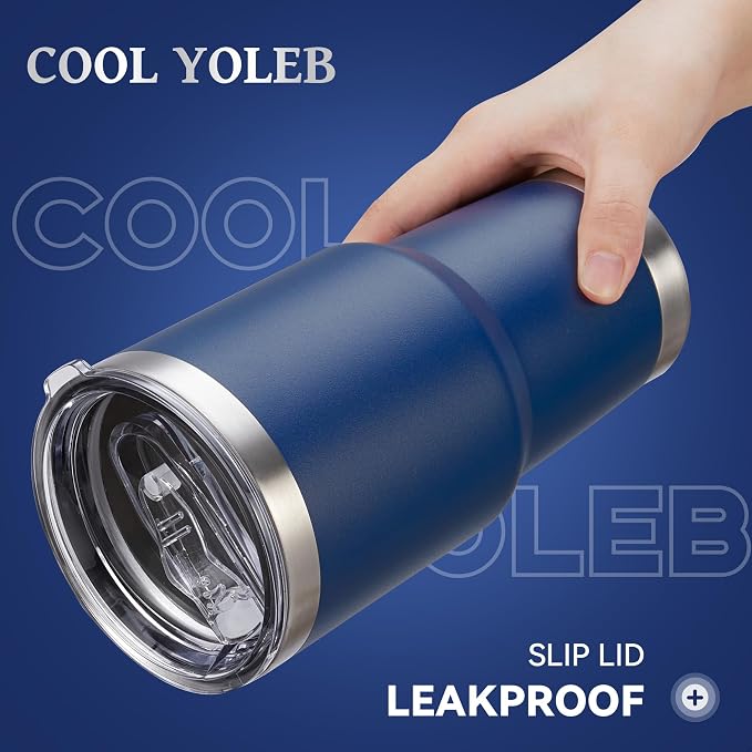 30 oz Tumbler with Lid Stainless Steel Tumblers Bulk Vacuum Insulated Cup Reusable Powder Coated Travel Mug Double Wall Leak Proof Cups Keep Cold Drinks for 12 Hours Navy, Set of 8 - Image 2