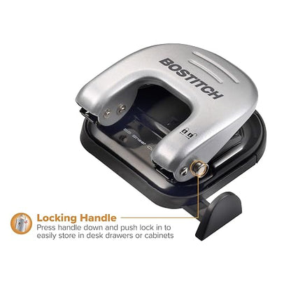 Bostitch Office EZ Squeeze Reduced Effort 2-Hole Punch, 2 Sheets, Locking Handle - Image 4