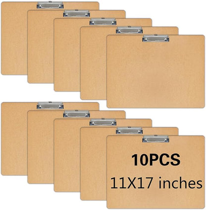 10 PCS Extra Large 11x17 Clipboard, Wood Cleats by SENJUNSAFE