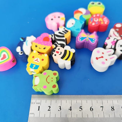 35PCS Fun Animal Fruit Pencil Topper Erasers - Image 2