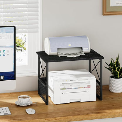 Printer Stand for Desk, Desktop Printer Stand Shelf Organzier for Home Office - Image 2