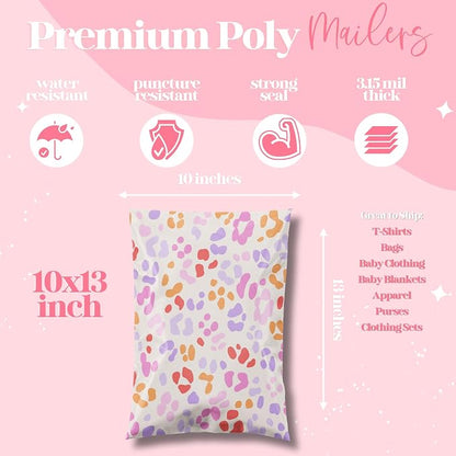 Pretty Package Store Designer Poly Mailers, Preppy Leopard, 100 Pack | Heavy - Image 3