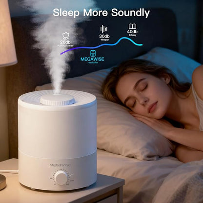 Megawise Cool Mist Humidifier with Top Refill Design, 2L Capacity, High Mist Output, No Leakage, and 7 Color Night Light - Image 5