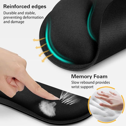 Mouse Pad Black, Ergonomic Keyboard Wrist Rest, Mouse Pad - Image 3