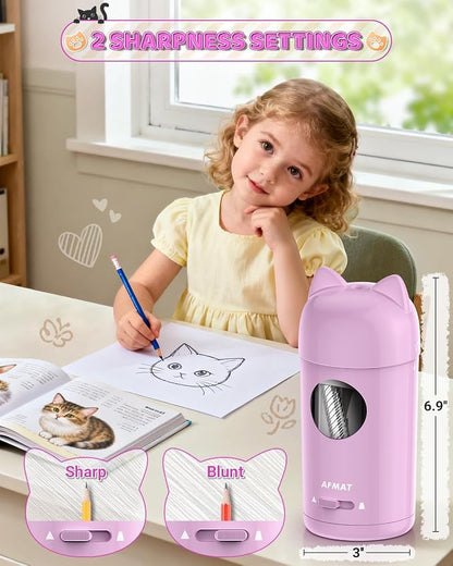 AFMAT Electric Pencil Sharpener, Automatic Pencil Sharpener, Auto in & Out - Image 5
