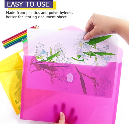 Tamaki 6 Pack Plastic Envelopes, A4 Size | Clear Document Plastic File Folders - Image 5