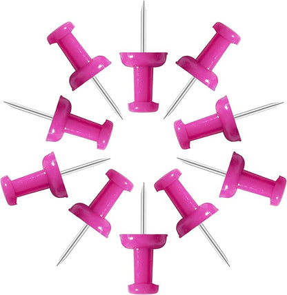 VAPKER Push Pins Tacks 120Pcs Solid Hot Pink Thumb Tacks Larger Size Pin Map by VAPKER