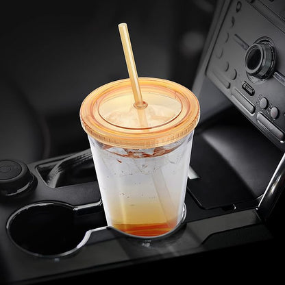 Zukro Clear Acrylic Tumbler with Straw and Lid 32 oz, Double Walled Insulated Reusable Plastic Iced Coffee Cup, To Go Cup Perfect for Parties, Birthdays, Fit in Cupholder, BPA Free, 2 Pack - Image 8