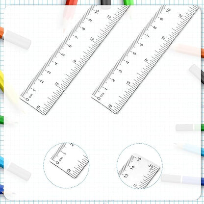 3 Pack 6 Inch Ruler Set Plastic Straight Ruler Transparent Measuring Tool - Image 6