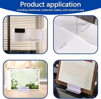 Fulmoon 100 Pcs Sign Holder, Adhesive Base Sign Holders Multiple Uses - Image 7