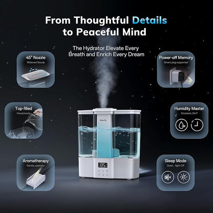 Geek-Level Aeocky Humidifier for Baby, Quiet Ultrasonic Humidifiers for Bedroom, Nursery with Ambient Light, 4L Top-Fill Cool Mist Diffuser with Timer, Sleep, Auto, Constant Humidity Mode - Image 5