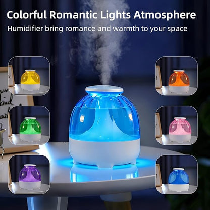 650ml USB Humidifiers for Bedroom Cool Mist Humidifier Quiet Air Humidifiers USB humidifiers for Living Room Home Office,2 Mist Modes,Night Light White - Image 6