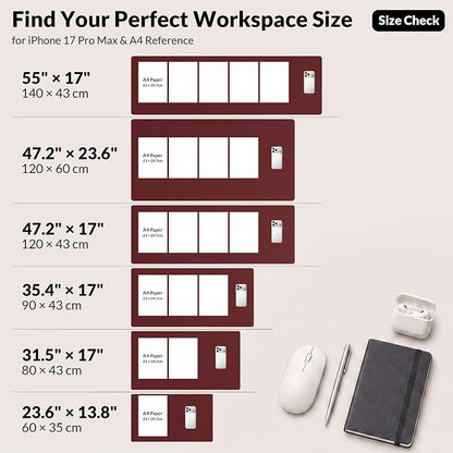 AFIING Leather Desk Pad Protector, 23.6" x 13.7", Waterproof, Non-Slip Mouse - Image 7