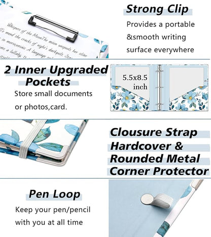Mini Binder Organizer for 5.5" x 8.5" Paper ，1 Inch 3 Ring Binder - Image 4