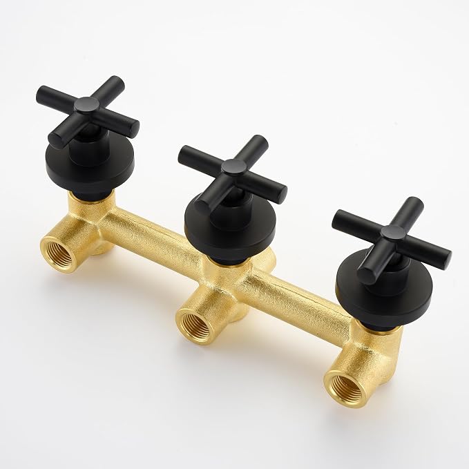 SUMERAIN Wall Mount Bathtub Faucet with Hand Shower,3 Handle Tub Shower Faucet Matte Black High Flow Waterfall Tub Filler - Image 7
