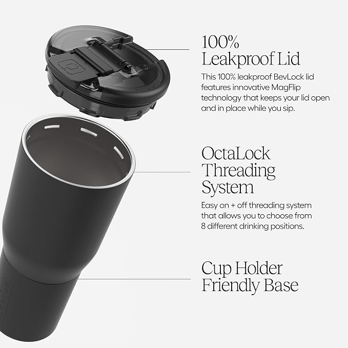 BrüMate Nav 25oz 100% Leak Proof Insulated Travel Tumbler with Magnetic BevLock™ Lid - Double Wall Cup-Holder Friendly Stainless Steel Mug (Rose Taupe) - Image 3