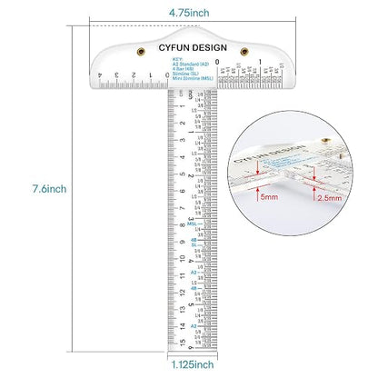 6 Inches Acrylic Clear T-Square Ruler, 1 Pack, T Square Ruler, Transparent - Image 2