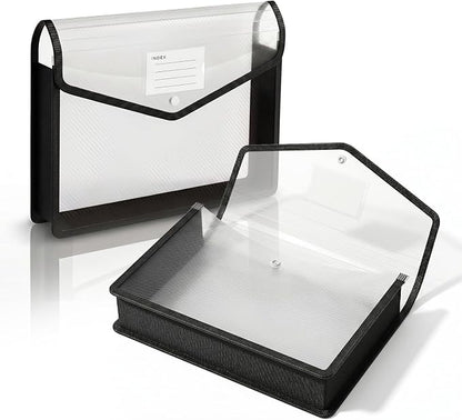 2 Pack Plastic Expanding File Folder, Transparent Accordion File Pouch - Image 8