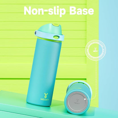24 oz Insulated Water Bottle for Men: Meoky Stainless Steel Water Bottle with 2-in-1 Straw and Spout Lid - Leak Proof, Cold for 24 Hours, Fits in Car Cup Holder, BPA-Free for Sports Travel, Teal - Image 8