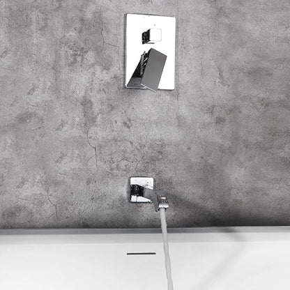 POP SANITARYWARE All Metal Shower Tub Faucet Set Chrome Bathroom 8 Inch Shower Head System with Tub Spout Wall Mounted Single Handle Shower Trim Kit with Rough-in Valve - Image 6