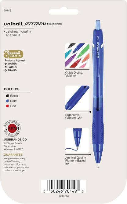 uniball Jetstream Elements Ballpoint Pens, Medium Point, 6 Pack - Image 3