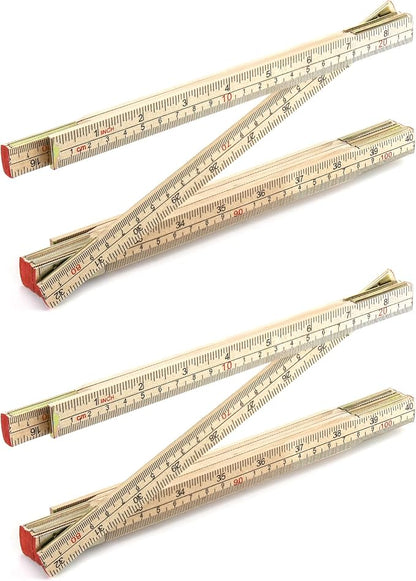 QWORK Folding Wood Rule, 2 Pack, 6FT 6 Inch Foldable Ruler by QWORK