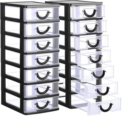 Thyle 2 Pcs Plastic Drawers Organizer Mini Organizer Stackable Plastic Clear by Thyle