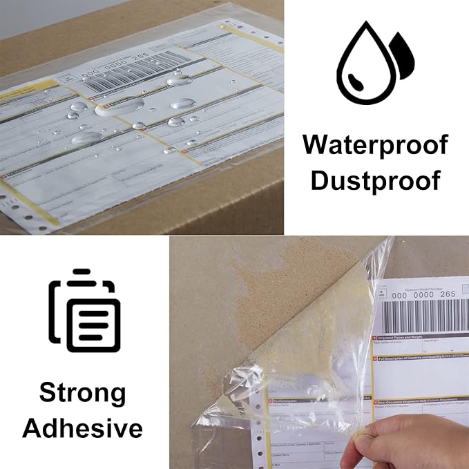 LabelMore 6" x 9" Clear Adhesive Packing List Envelopes Pouch - Image 2