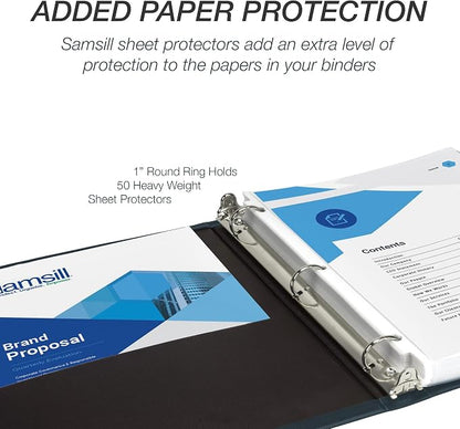 Samsill Classic Collection 3 Ring Leather Binder, Executive Presentation - Image 5