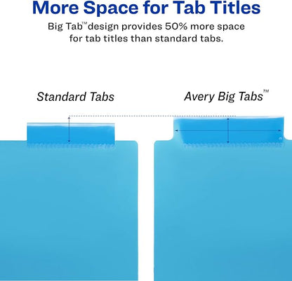 Avery Big Tab Insertable Plastic 2 Pocket Dividers - Image 4