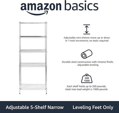 Amazon Basics 5-Shelf Adjustable Storage Shelving Unit - Image 4