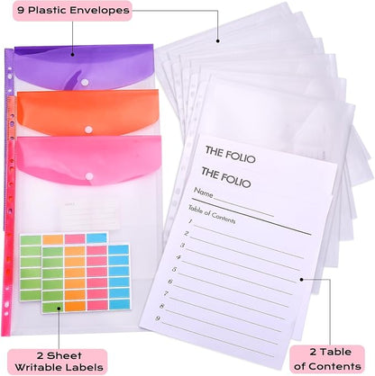 XKDOUS Aesthetic Document Organizer Linen Folio Folders - Image 8
