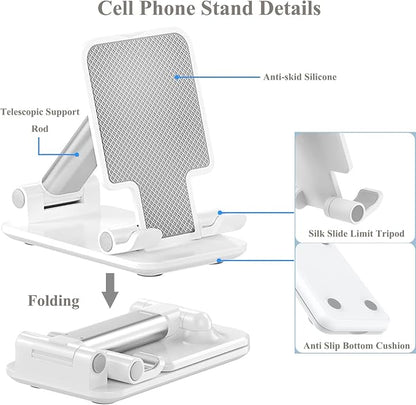 Meetuo 2 Pcs Cell Phone Stand for Desk, Adjustable & Foldable Phone Holder | - Image 5