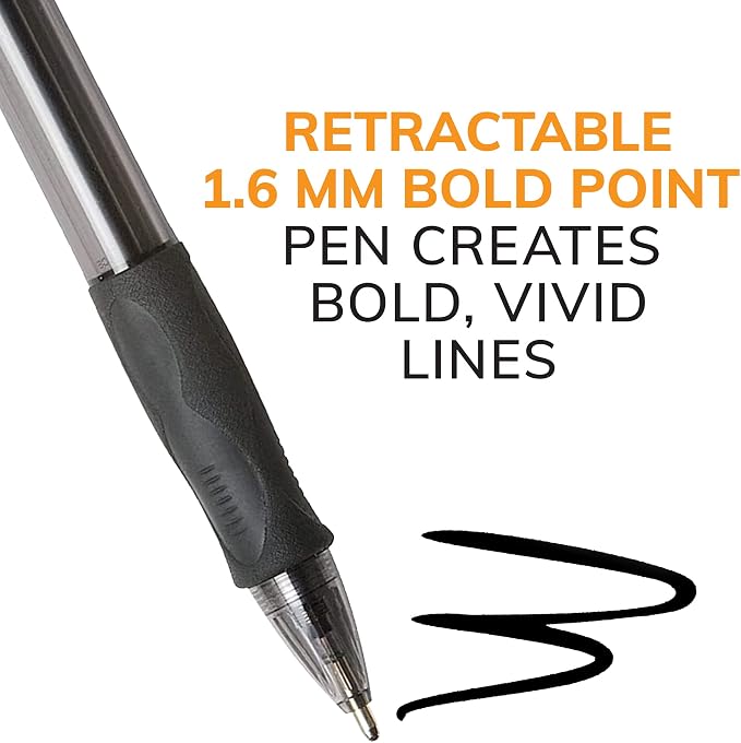 BIC Glide Bold Blue Ballpoint Pens, Bold Point, 4-Count Pack, Retractable - Image 6