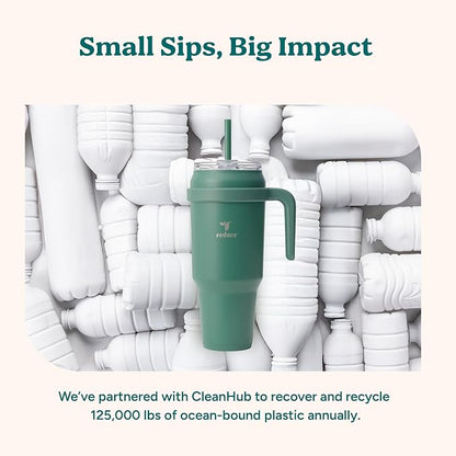 Reduce Reusable 50 oz Cold1 Water Tumbler – Ergonomic Handle – Double-Wall Insulation – Sturdy Desktop/Tabletop Mug with Lid and Straw -BPA-Free –Stainless Steel for Gym, Home, Office– Gentle Lavender - Image 8