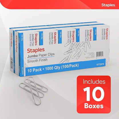 Staples Jumbo Paper Clips, 000 Pack – Large Steel Clips - Image 4