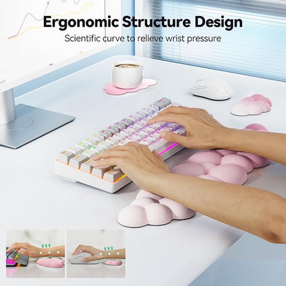 TECKNET Cloud Keyboard Wrist Rest Set, Cloud Wrist Rest - Image 3