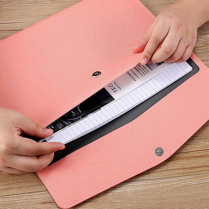 PU Leather A4 File Folder Document Holder Waterproof Portfolio Envelope Folder - Image 3