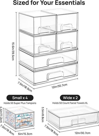 Vtopmart Stackable Storage Drawers Set of 6, Laundry Room Organization - Image 2