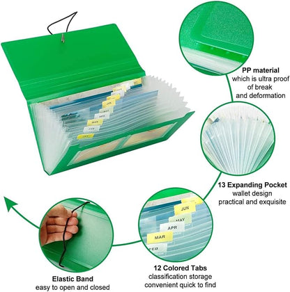 SEEKIND Expanding File Folder 4 Pack, 10.4' 5.5' Receipt Organizer Folder - Image 4