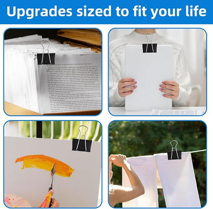 Jumbo Binder Clips 3 inch, 75mm Width, 6 Pack Extra Large Binder Clips - Image 7